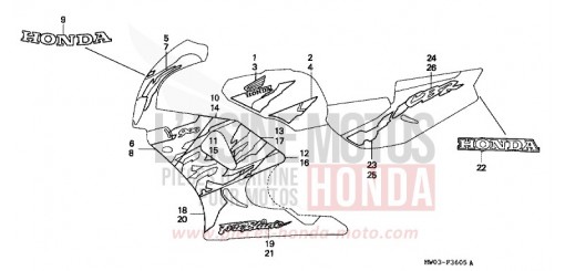 RAYURE/MARQUE (6) CBR900RRT de 1996